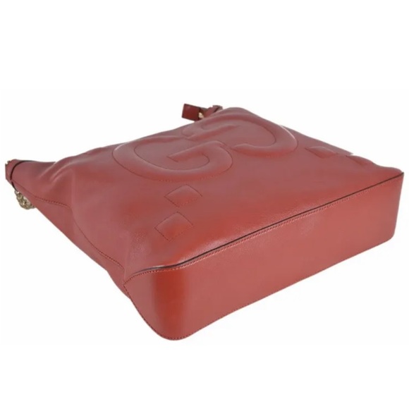 GUCCI RED LEATHER APOLLO SHOULDER BAG WITH GG LOGO/Dust Bag! NWT - Picture 7 of 9